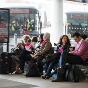 queue, late, delay, coach, wait, stop