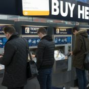 Passenger buying a ticket