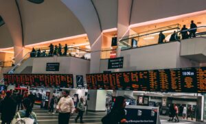 Departures board in New Street station