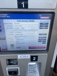 ticket machine screen